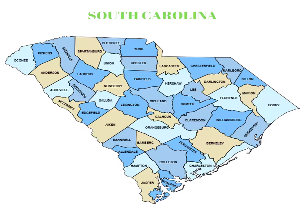 South Carolina State Medical Map Coverage