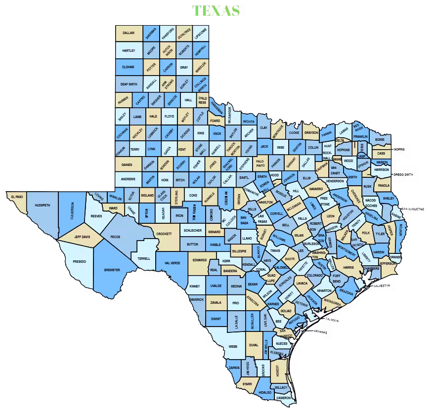 Texas State Medical Map Coverage